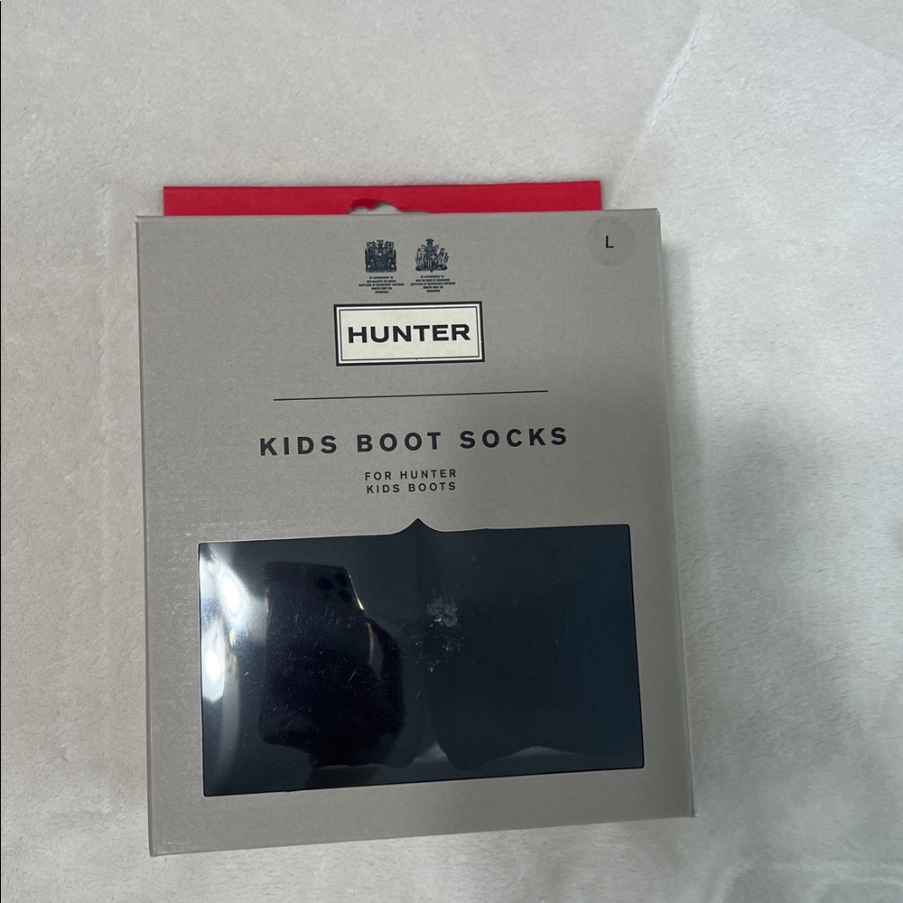 Hunter Kids Boot Socks Fleece Black Size L NIB